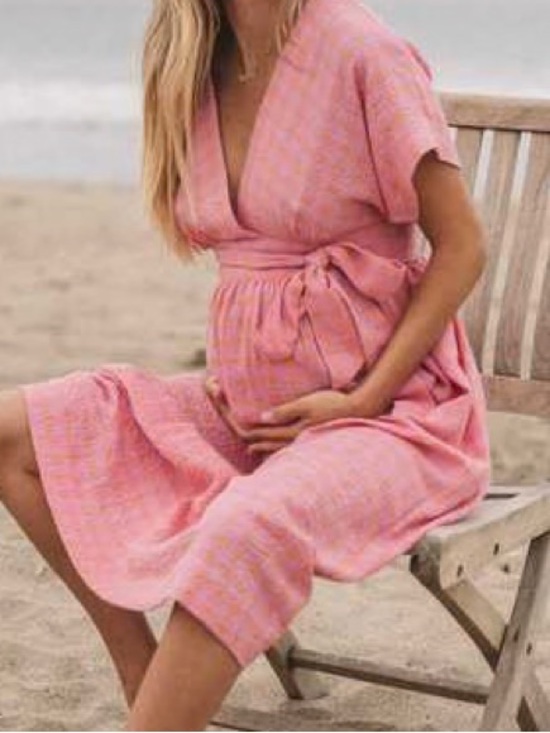 Hatch Dresses & Skirts - Hatch maternity Carolina dress sunrise gingham pink 2 medium